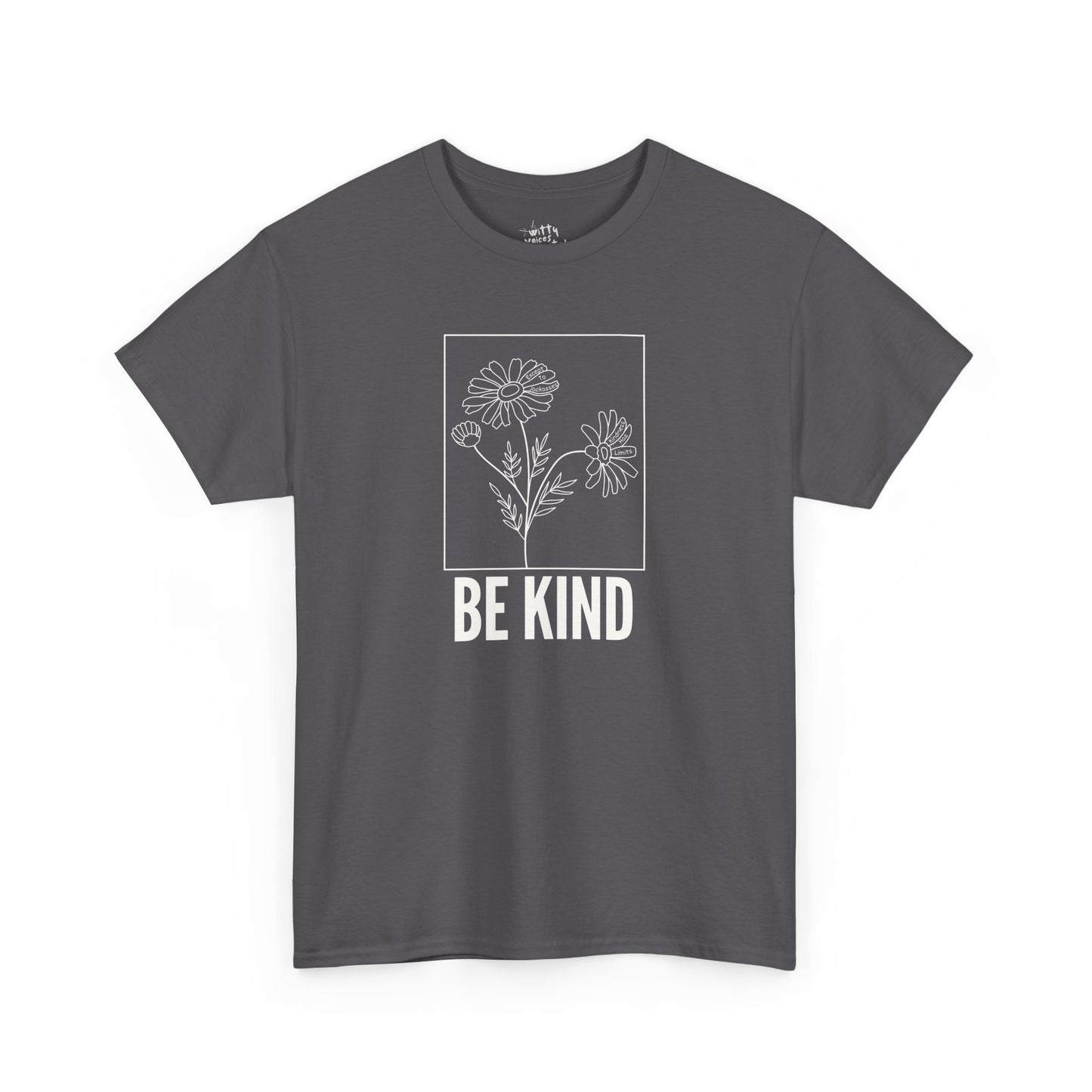 "Be Kind" Minimalist Floral Unisex Cotton T-Shirt - Available in 5 Colors