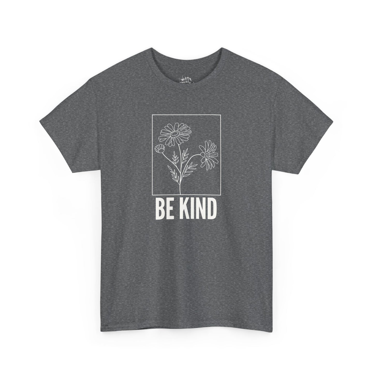 "Be Kind" Minimalist Floral Unisex Cotton T-Shirt - Available in 5 Colors