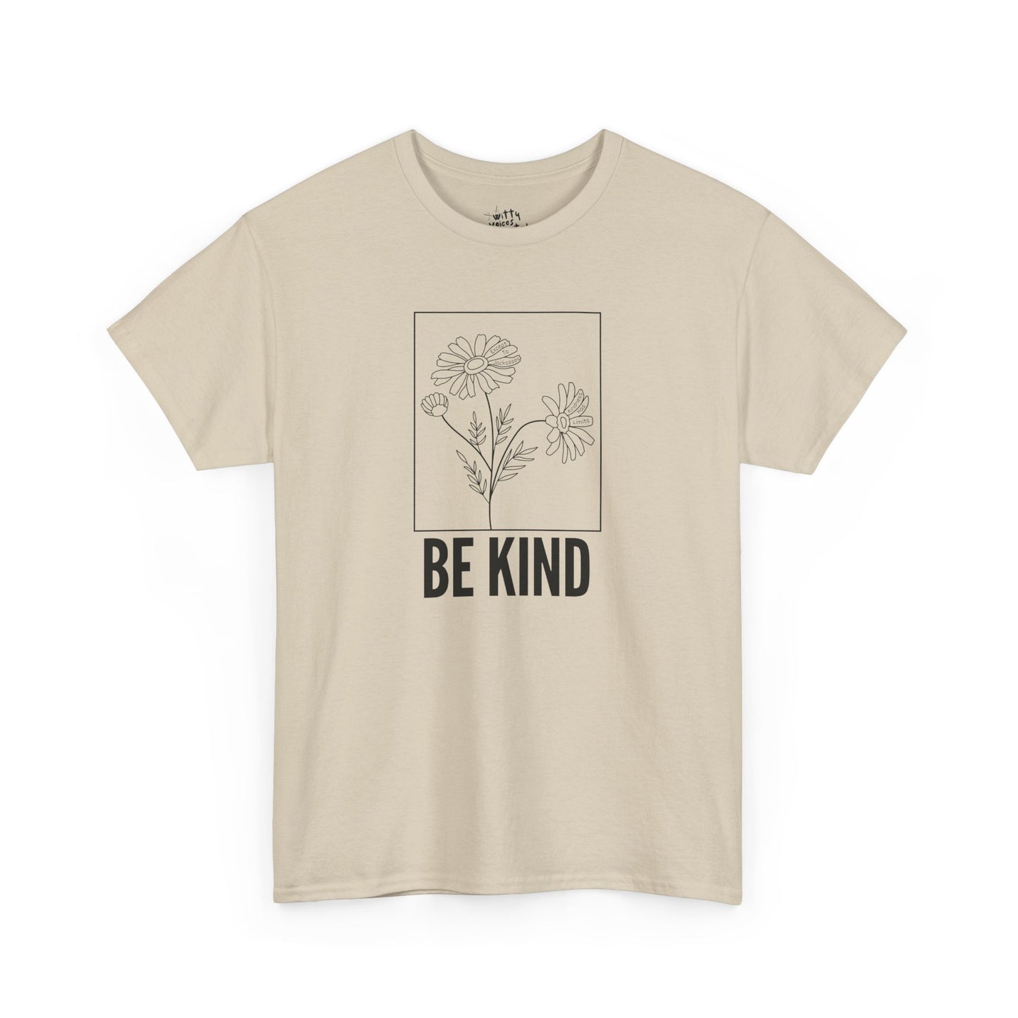 "Be Kind" Minimalist Floral Unisex Cotton T-Shirt - Available in 5 Colors
