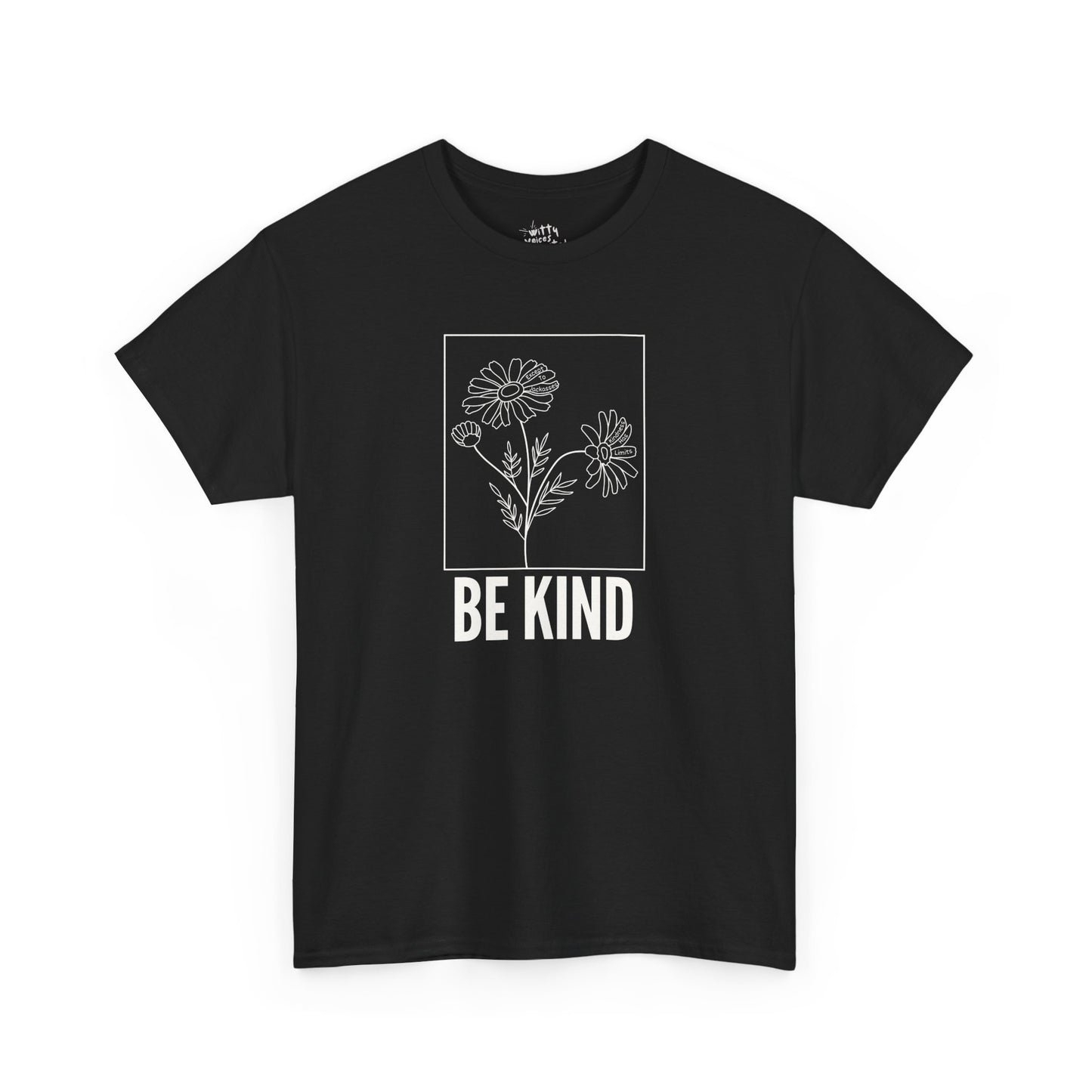 "Be Kind" Minimalist Floral Unisex Cotton T-Shirt - Available in 5 Colors