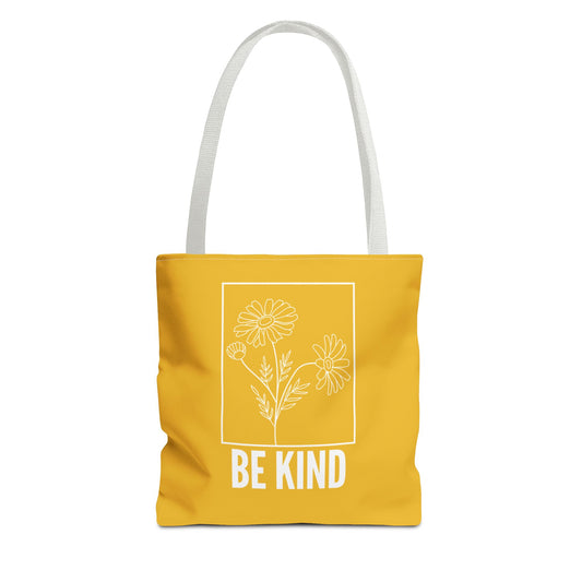 "Be Kind" Minimalist Floral Tote Bag – 3 Sizes