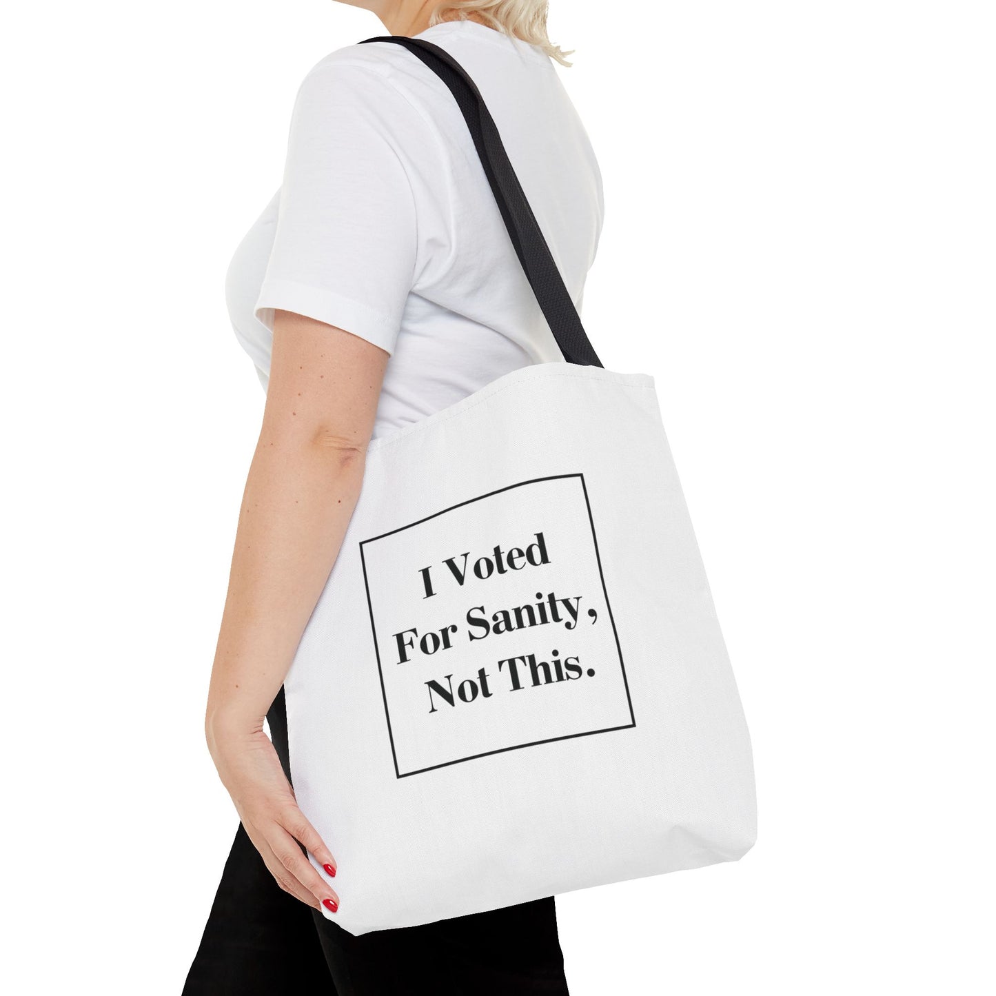 "I Voted for Sanity, Not This." Minimalist Tote Bag – 3 Sizes