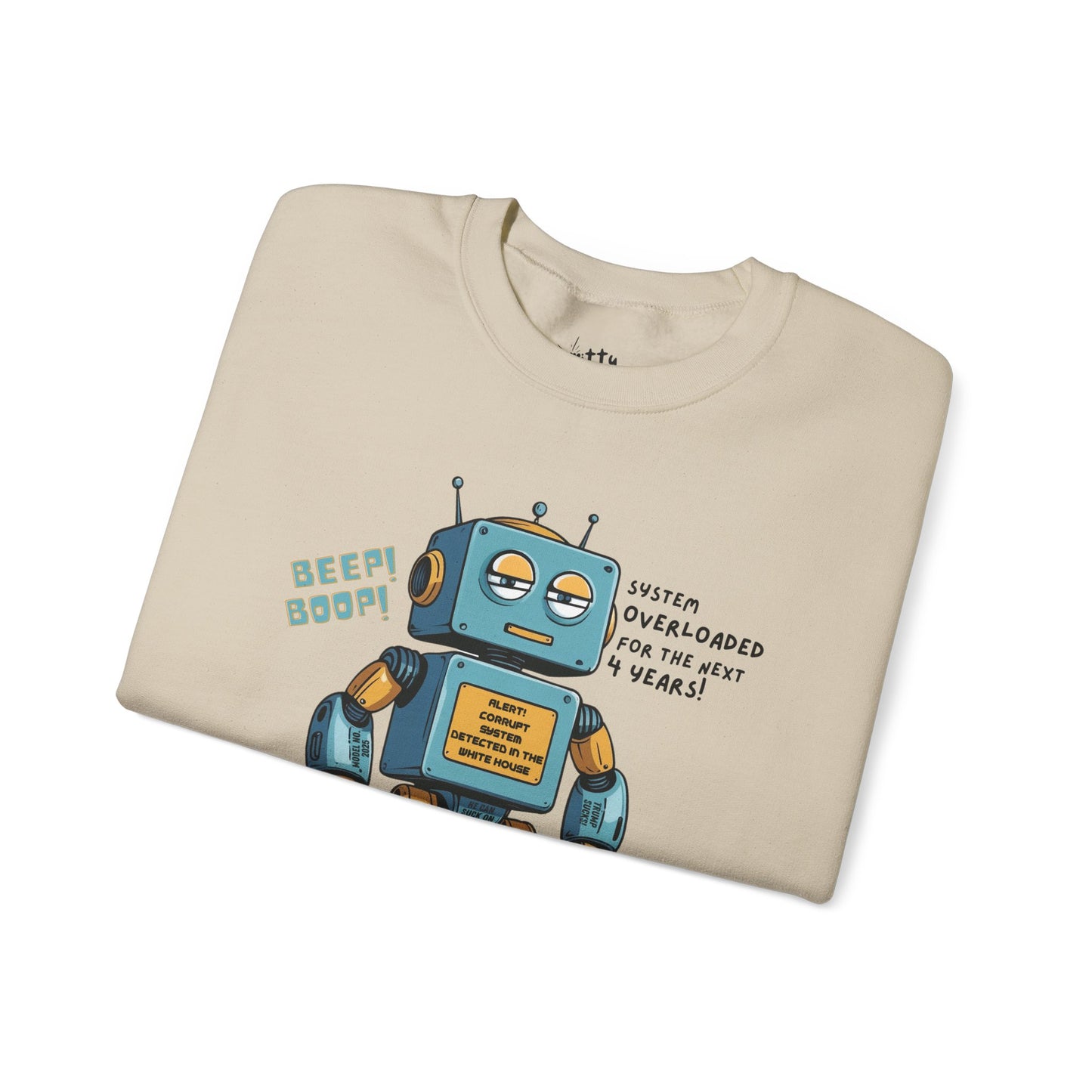 "System Overloaded!" Anti-Corruption Robot Unisex Crewneck Sweatshirt - Available in 6 Colors