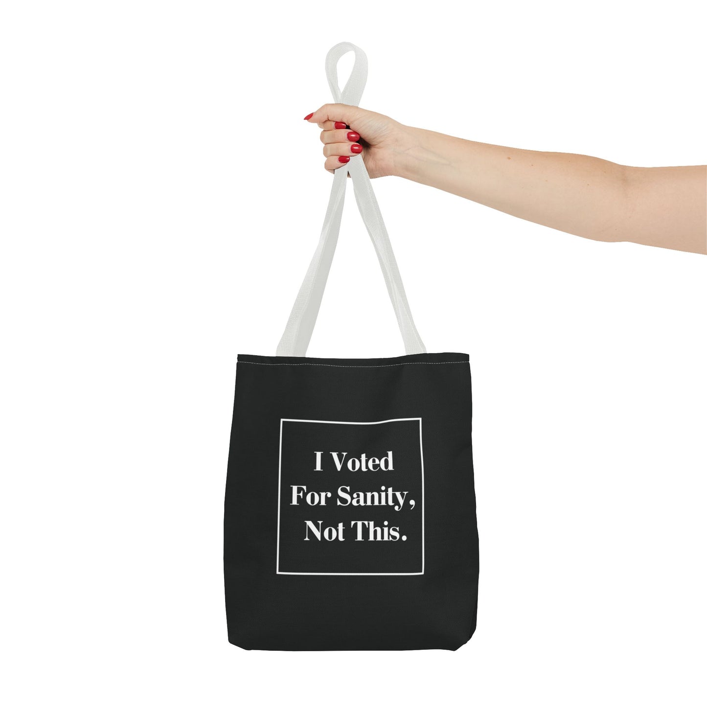 "I Voted for Sanity, Not This." Minimalist Tote Bag – 3 Sizes