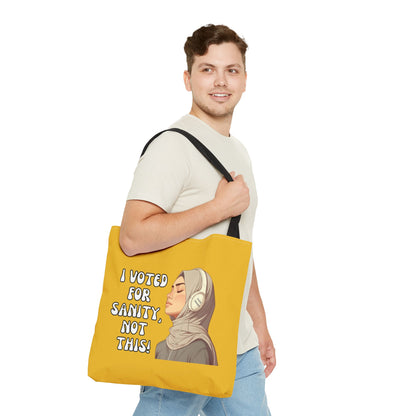 "I Voted for Sanity" Fearless Women Tote Bag – 3 Sizes - Yellow