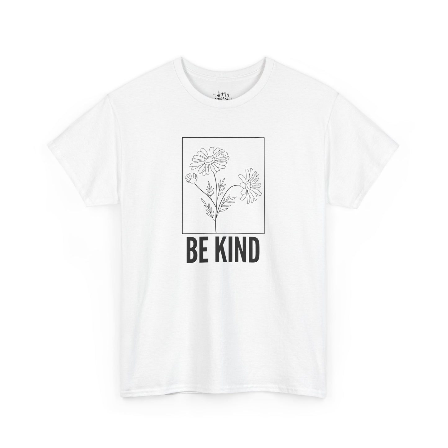 "Be Kind" Minimalist Floral Unisex Cotton T-Shirt - Available in 5 Colors