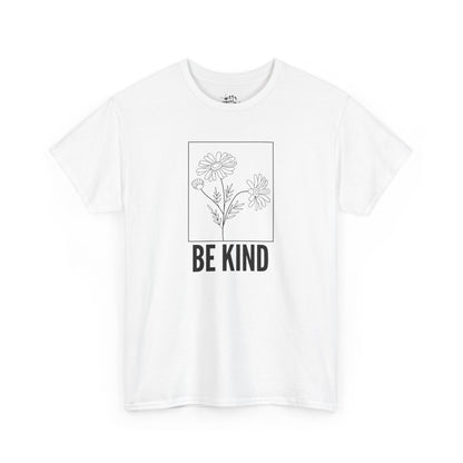 "Be Kind" Minimalist Floral Unisex Cotton T-Shirt - Available in 5 Colors