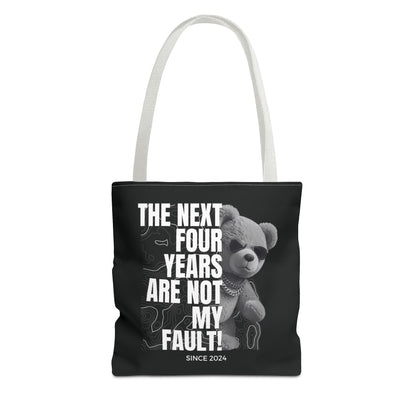"Not My Fault!" Gangsta Teddy Bear Tote Bag – 3 Sizes - Black