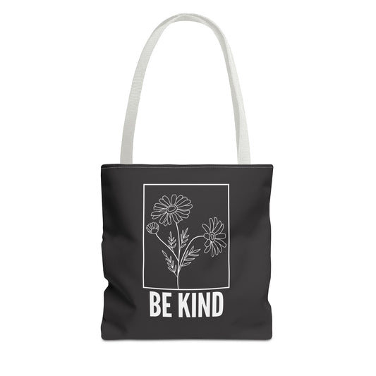 "Be Kind" Minimalist Floral Tote Bag – 3 Sizes