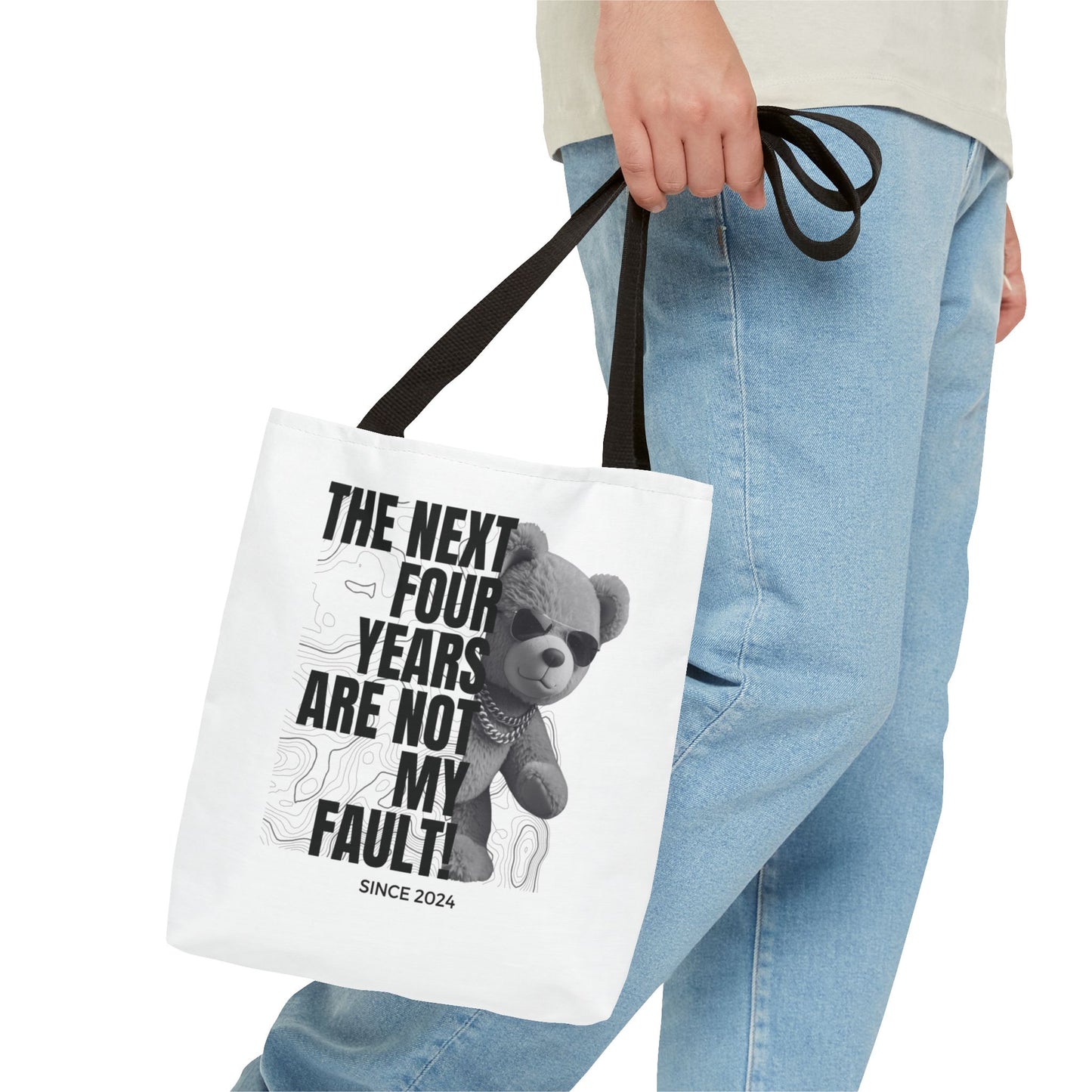 "Not My Fault!" Gangsta Teddy Bear Tote Bag – 3 Sizes