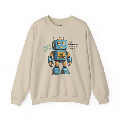 "System Overloaded!" Anti-Corruption Robot Unisex Crewneck Sweatshirt - Available in 6 Colors