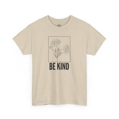 "Be Kind" Minimalist Floral Unisex Cotton T-Shirt - Available in 5 Colors