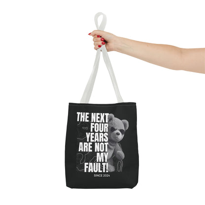 "Not My Fault!" Gangsta Teddy Bear Tote Bag – 3 Sizes - Black