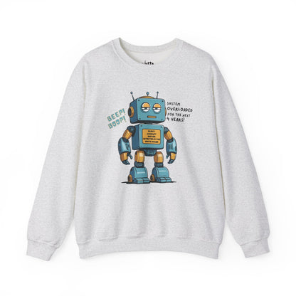 "System Overloaded!" Anti-Corruption Robot Unisex Crewneck Sweatshirt - Available in 6 Colors