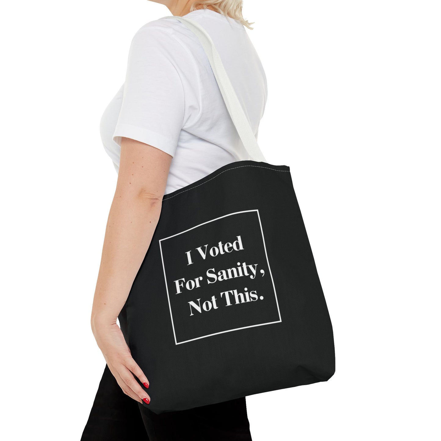 "I Voted for Sanity, Not This." Minimalist Tote Bag – 3 Sizes