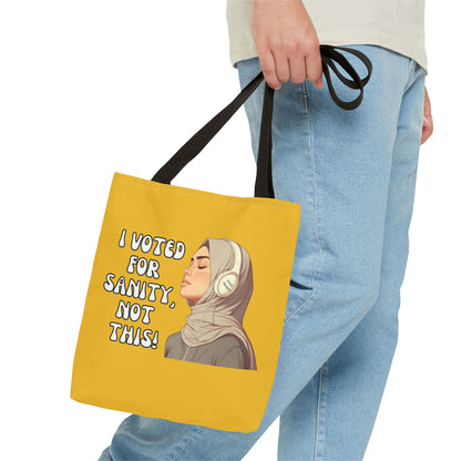 "I Voted for Sanity" Fearless Women Tote Bag – 3 Sizes - Yellow