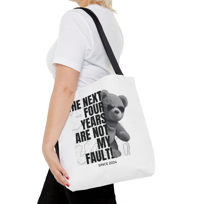 "Not My Fault!" Gangsta Teddy Bear Tote Bag – 3 Sizes