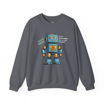 "System Overloaded!" Anti-Corruption Robot Unisex Crewneck Sweatshirt - Available in 6 Colors