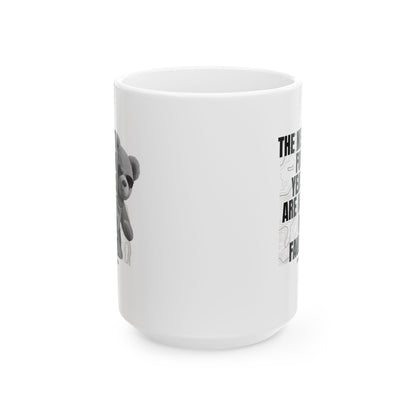 "Not My Fault!" Gangsta Teddy Bear – White Ceramic Mug (15oz)