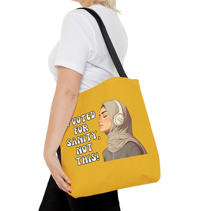 "I Voted for Sanity" Fearless Women Tote Bag – 3 Sizes - Yellow