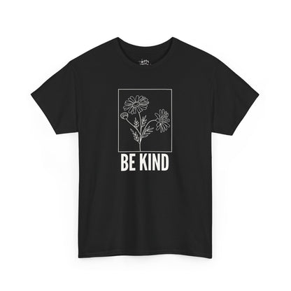 "Be Kind" Minimalist Floral Unisex Cotton T-Shirt - Available in 5 Colors
