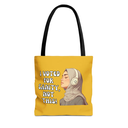 "I Voted for Sanity" Fearless Women Tote Bag – 3 Sizes - Yellow