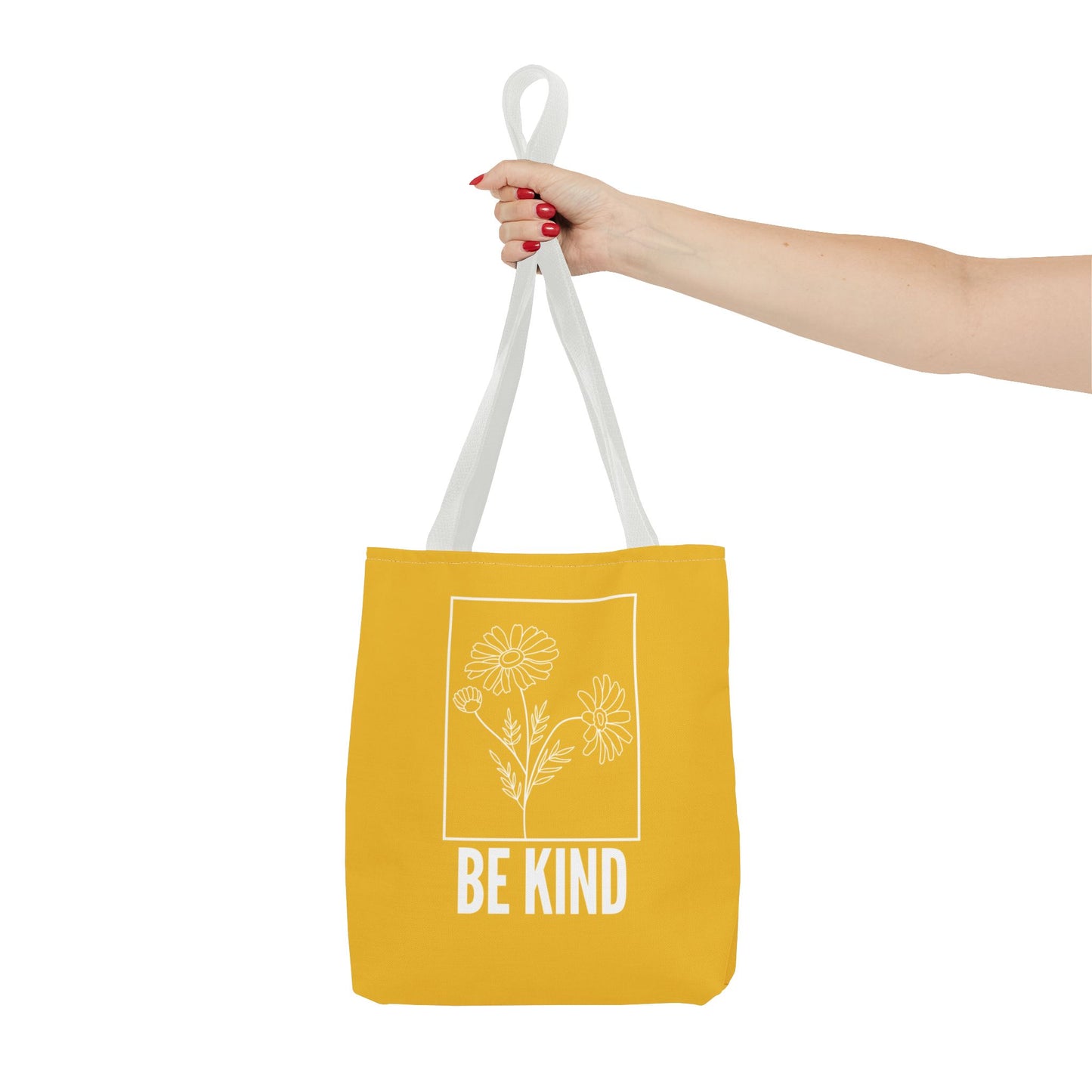 "Be Kind" Minimalist Floral Tote Bag – 3 Sizes