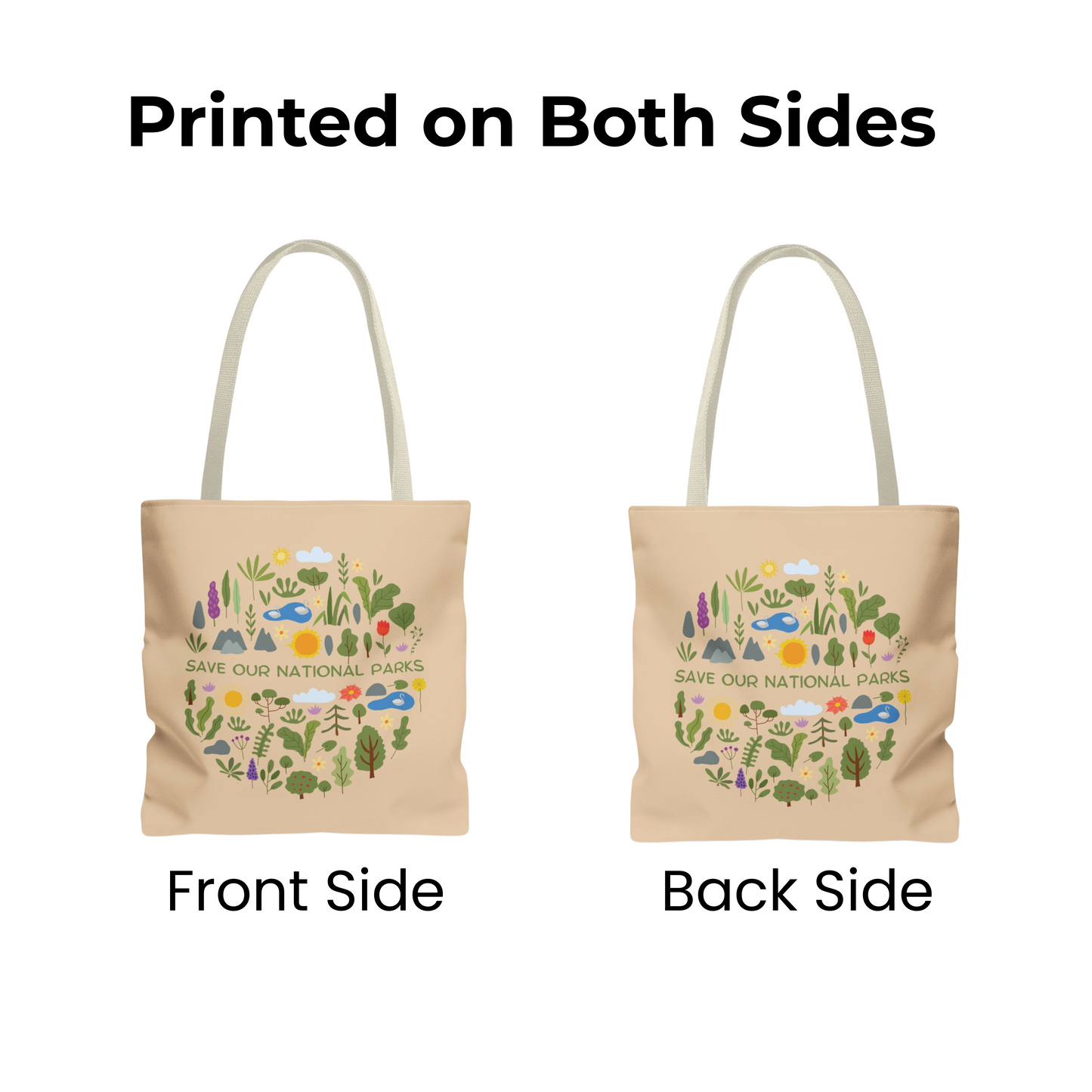 “Save Our National Parks” Nature Lover Tote Bag - 3 Sizes