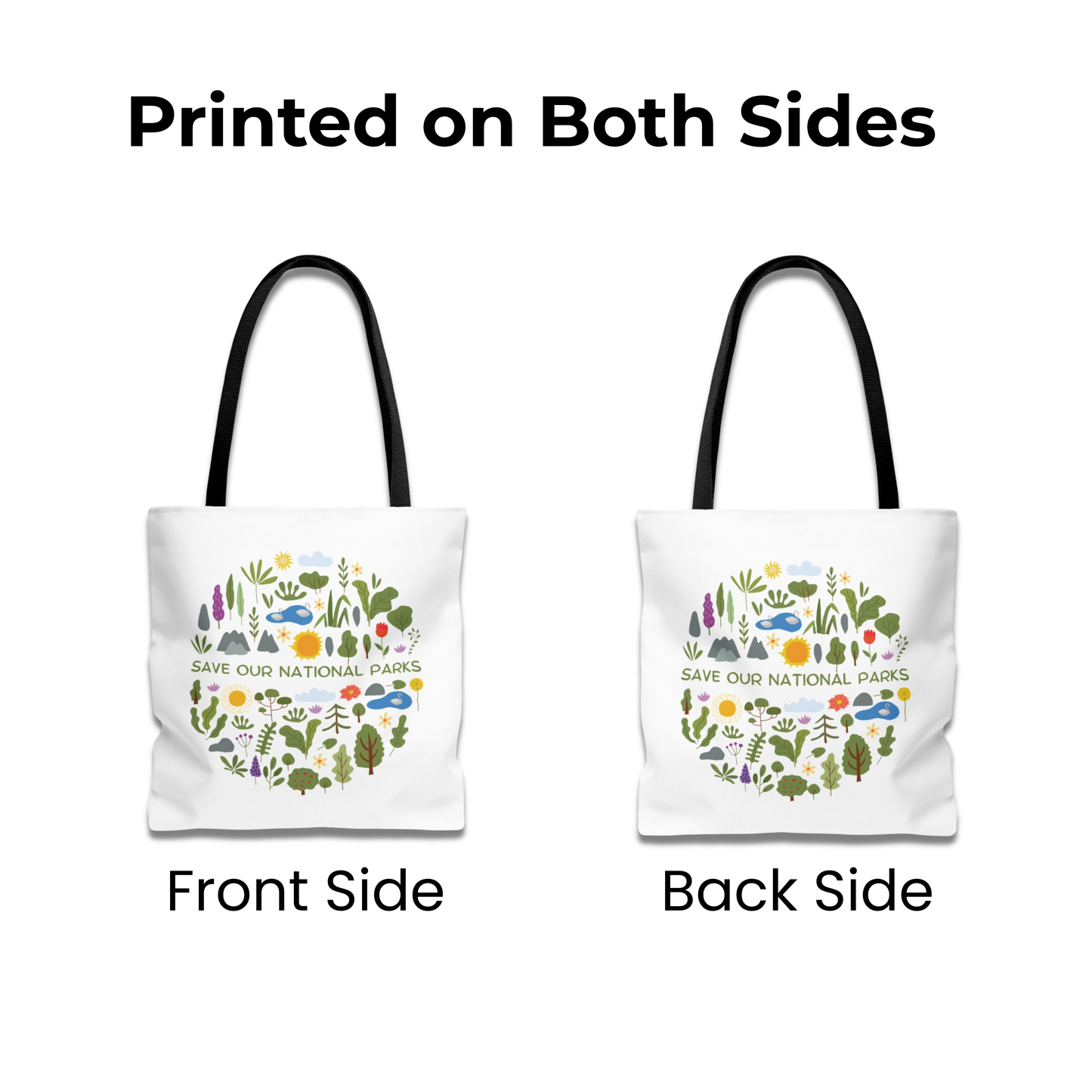 “Save Our National Parks” Nature Lover Tote Bag - 3 Sizes